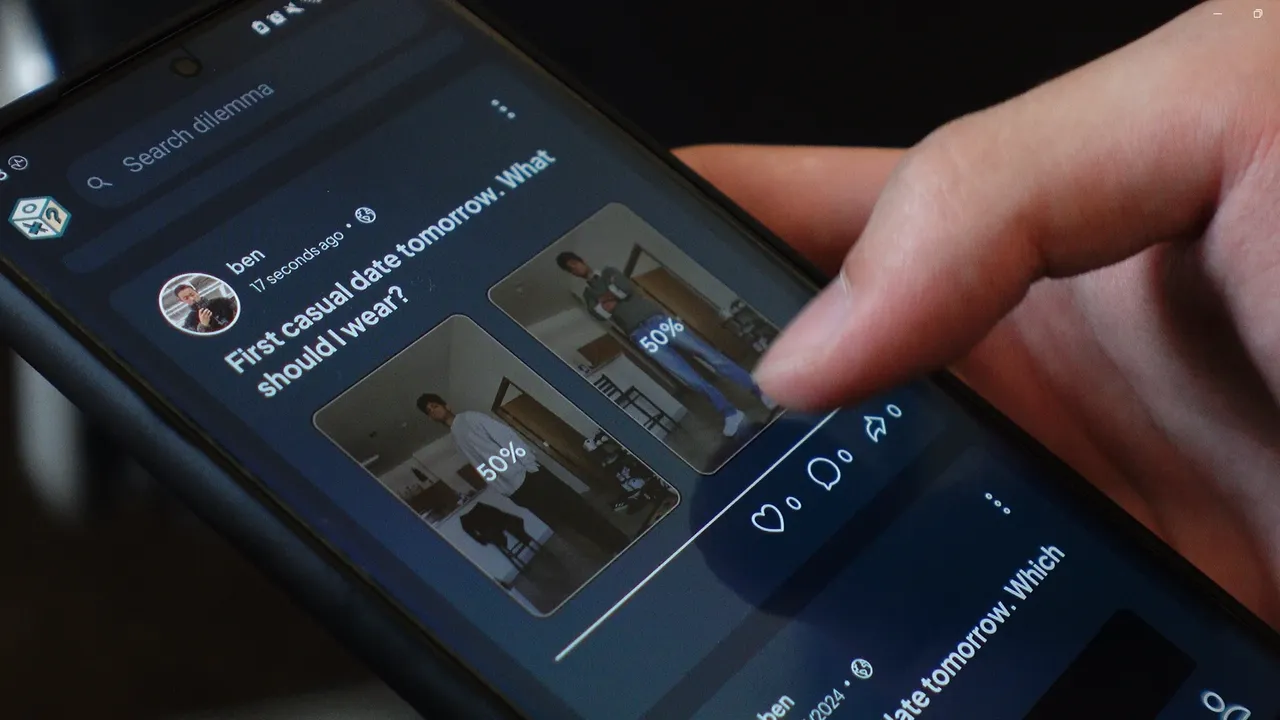 Dilemaa app with a beta testing banner